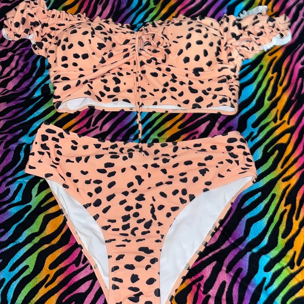 SHEIN plus size printed two piece swimsuit